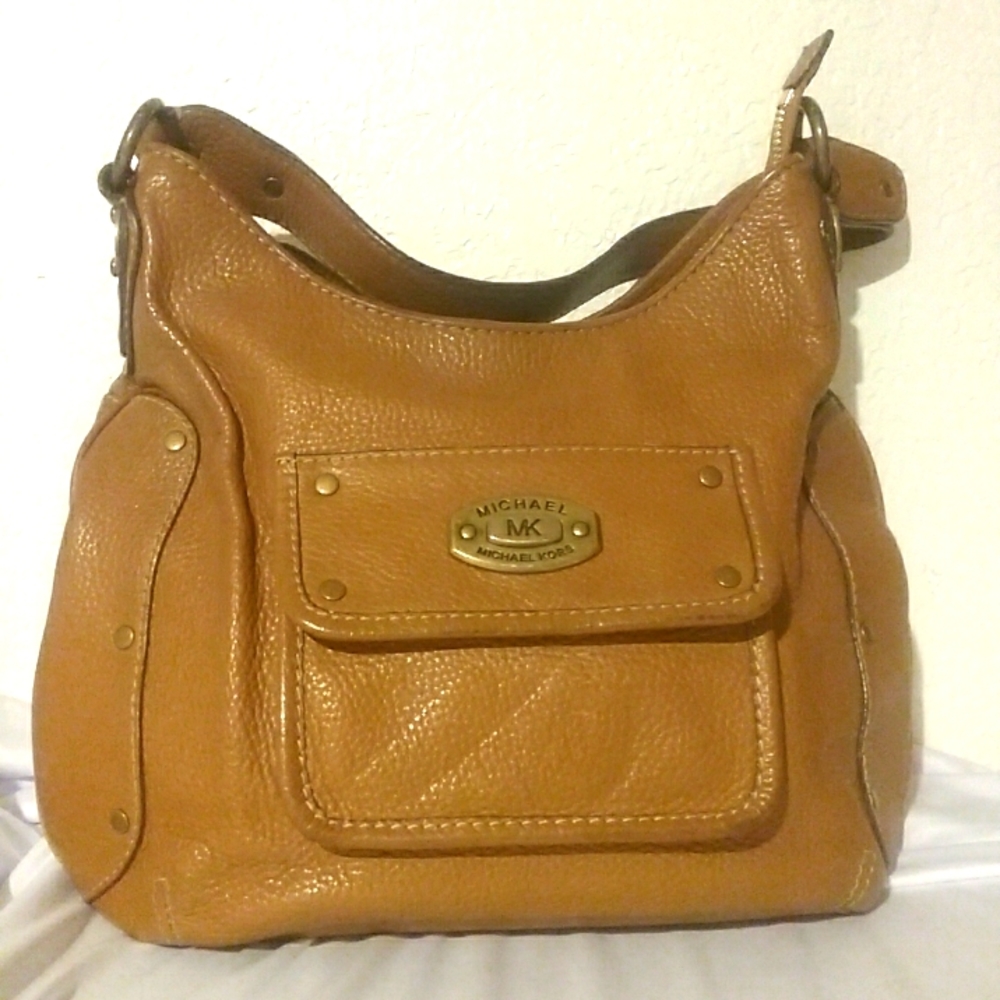 Michael Kors limited edition leather hobo shoulder bag  tan / brown